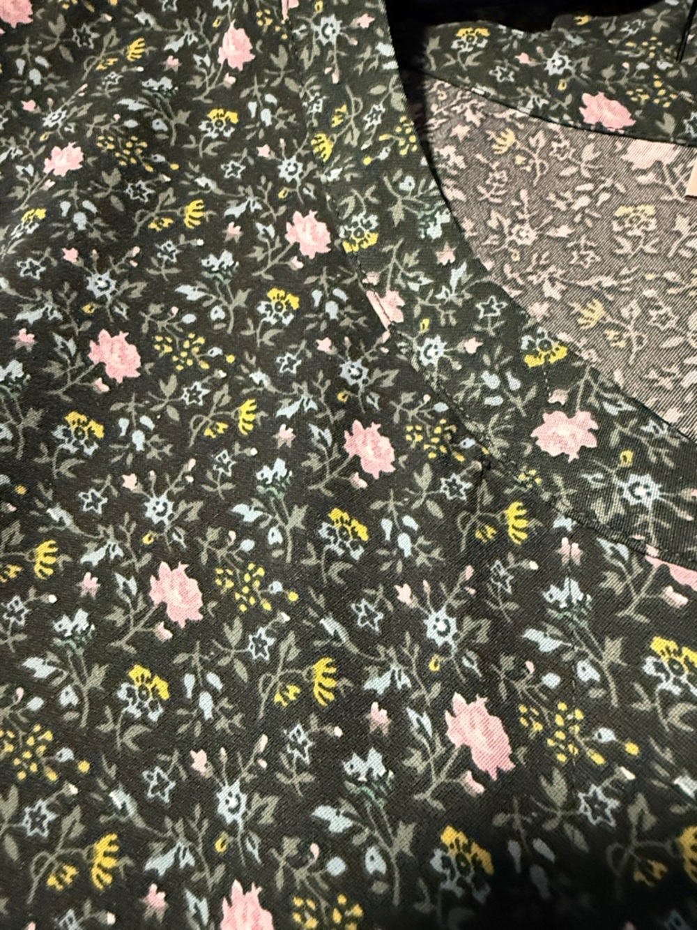 Loft Plus- Sleeveless Floral A-Line Dress in Dark Green - Picture 4 of 4
